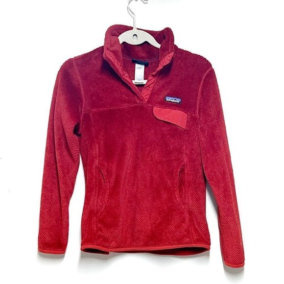 Patagonia Womens Re-Tool Snap-T Fleece Pullover Sweater Rust Red Sz S - Picture 2 of 6